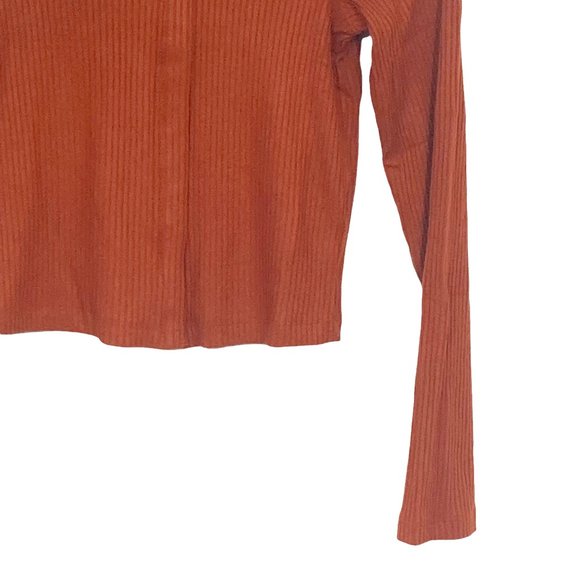 Leset Alex Long Sleeve Snap Down Top LT0404 Rust - Picture 5 of 5